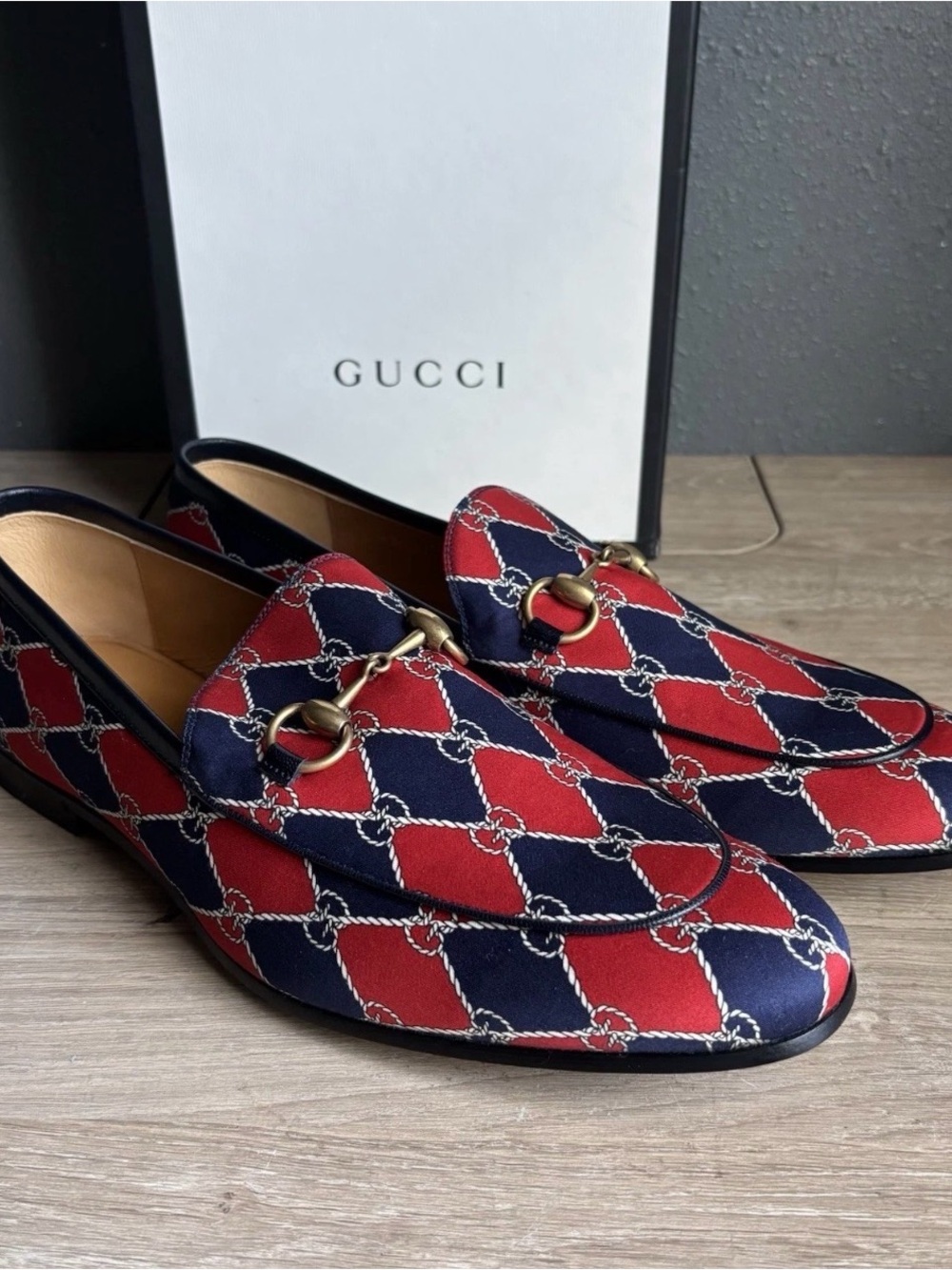 GUCCI Rhombus horsebit Loafer men Jordaan brixton shoes AUTHENTIC NEW 10